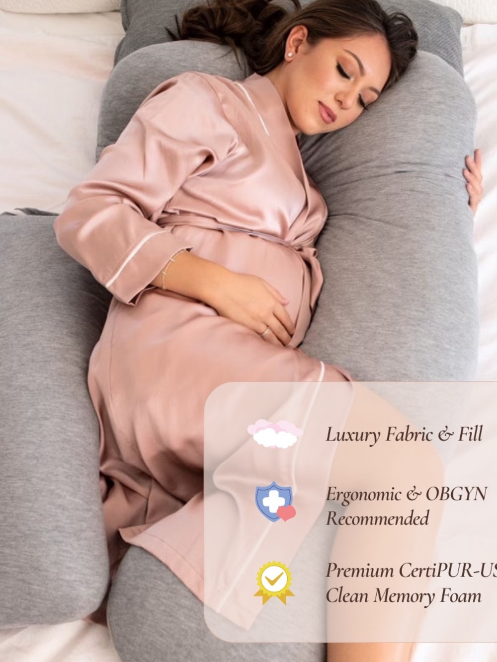Soft Bamboo Full Body Pregnancy Pillow - Picture 7 of 8